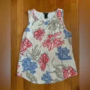 Ann Taylor floral sleeveless top S/P